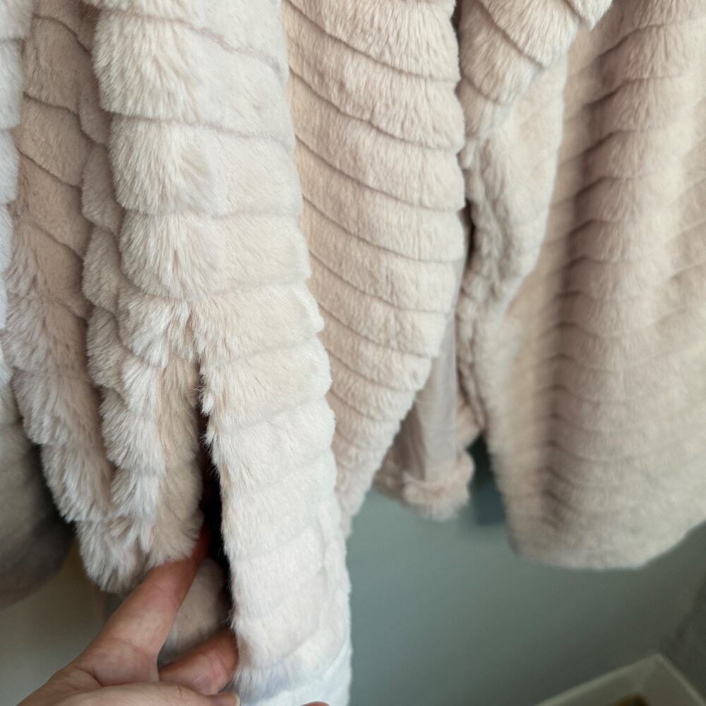 BB Dakota Faux Fur Drape Jacket Pink Taupe Size XXL - Picture 6 of 7